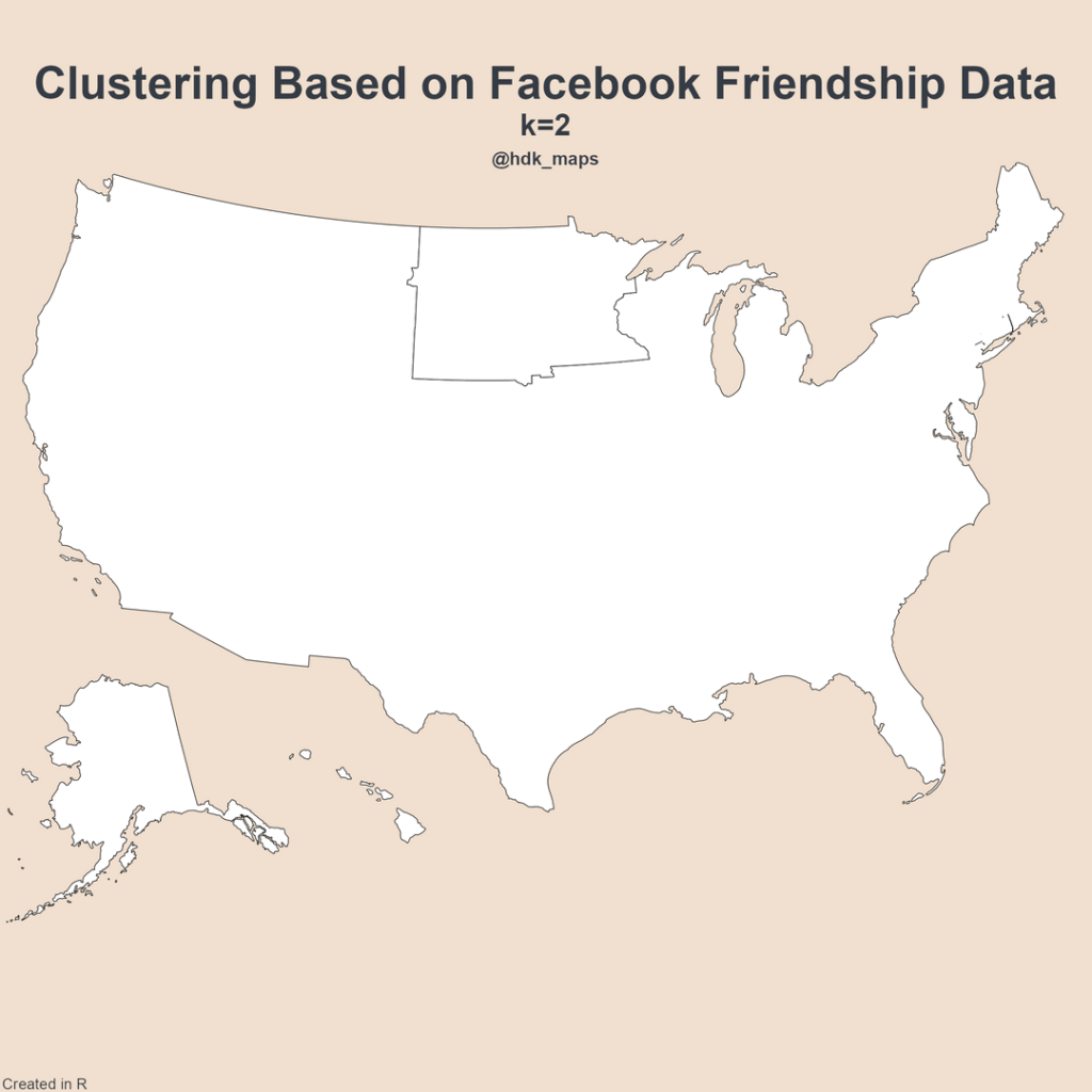[OC] Hierarchical Clustering of the US Based on Facebook Friendships