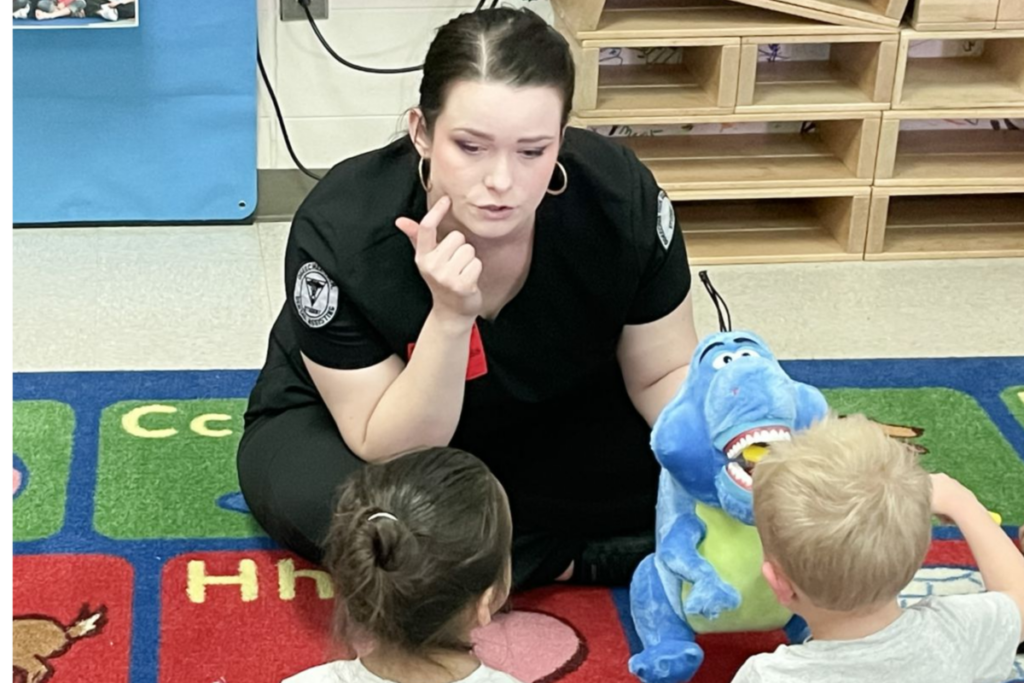 OTC Dental Assisting students promote good oral health to Pre-K classrooms