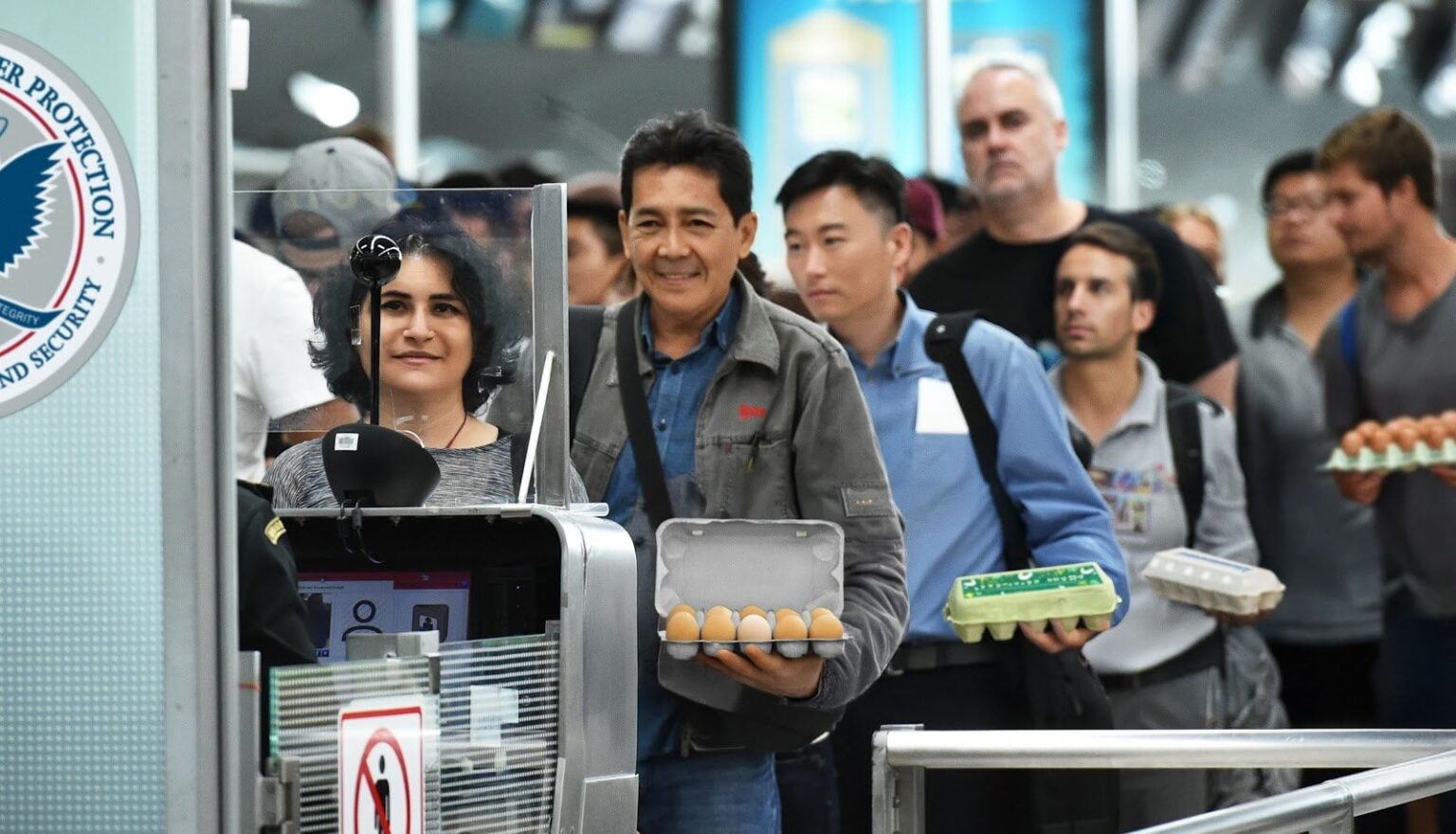 USA only let people enter who bring a box of eggs