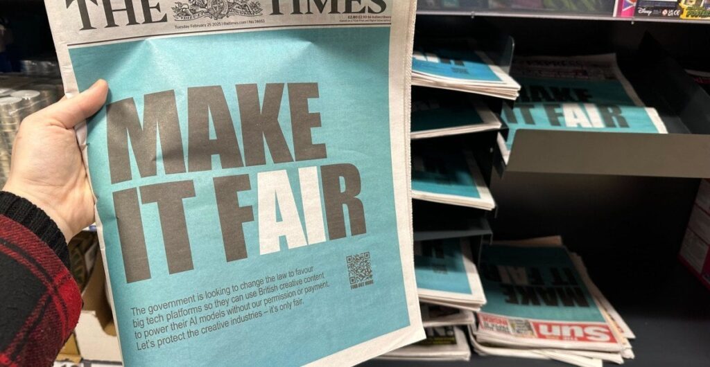 UK newspapers blanket their covers to protest loss of AI protections