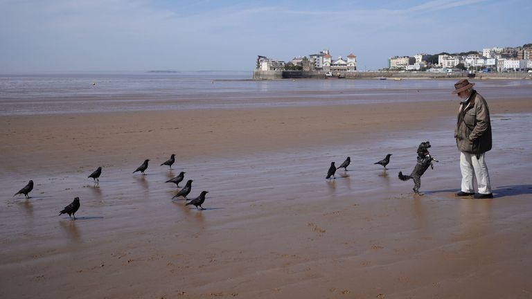 People enjoy the warm weather in Weston-super-Mare in Somerset. Parts of the UK could be hotter than Ibiza this week as temperatures continue to rise amid a week of dry and sunny weather. Picture date: Monday March 31, 2025.

