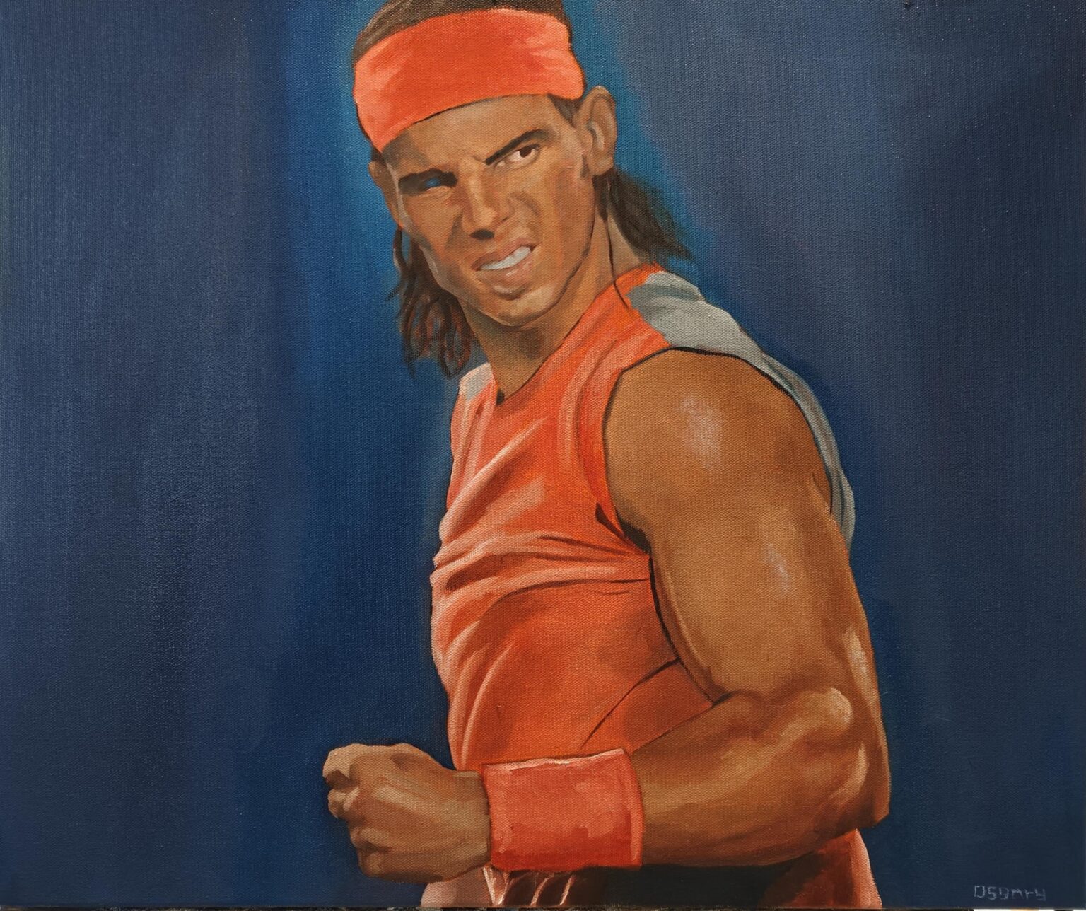 An oil painting of a Legend. Oil on canvas, by me.