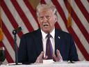 President-elect Donald Trump speaks during a meeting with Republican governors at Mar-a-Lago, Thursday, Jan. 9, 2025, in Palm Beach, Fla.
