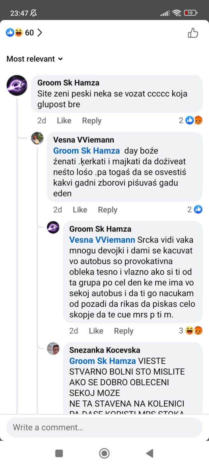 Commenting on the post that women/girls were afraid to ride in JSP