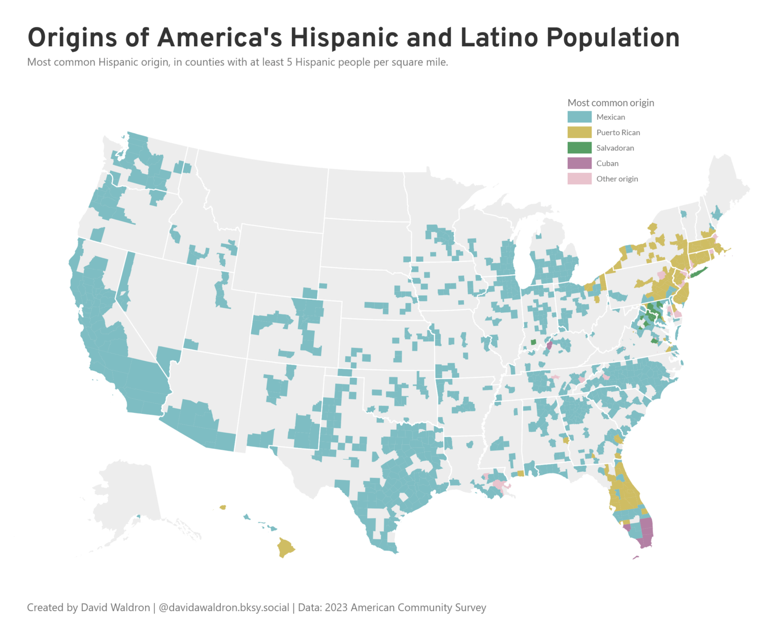 Origins of America's Hispanic and Latino Population [OC]