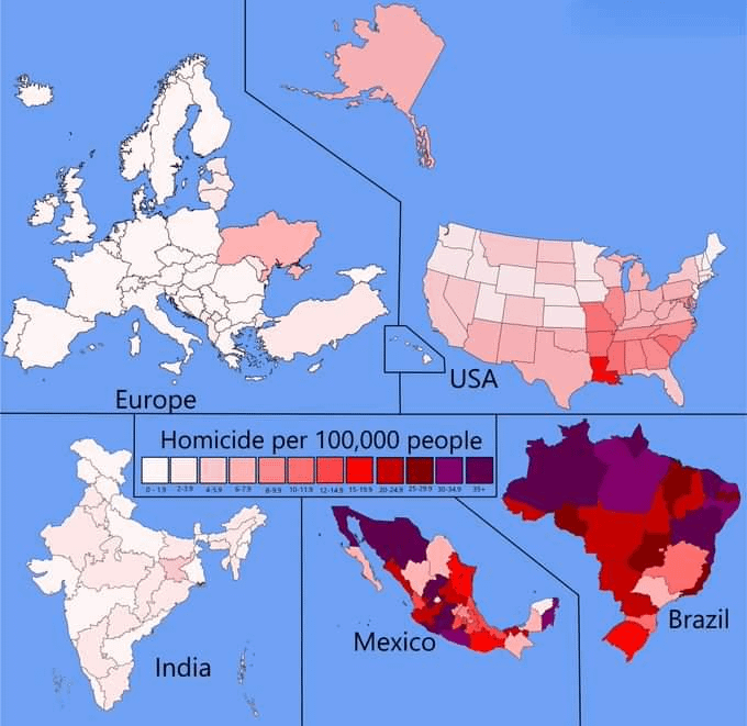 The amount of homicides in Europe and Portugal is amazing