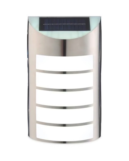 Solar-powered welcome light.