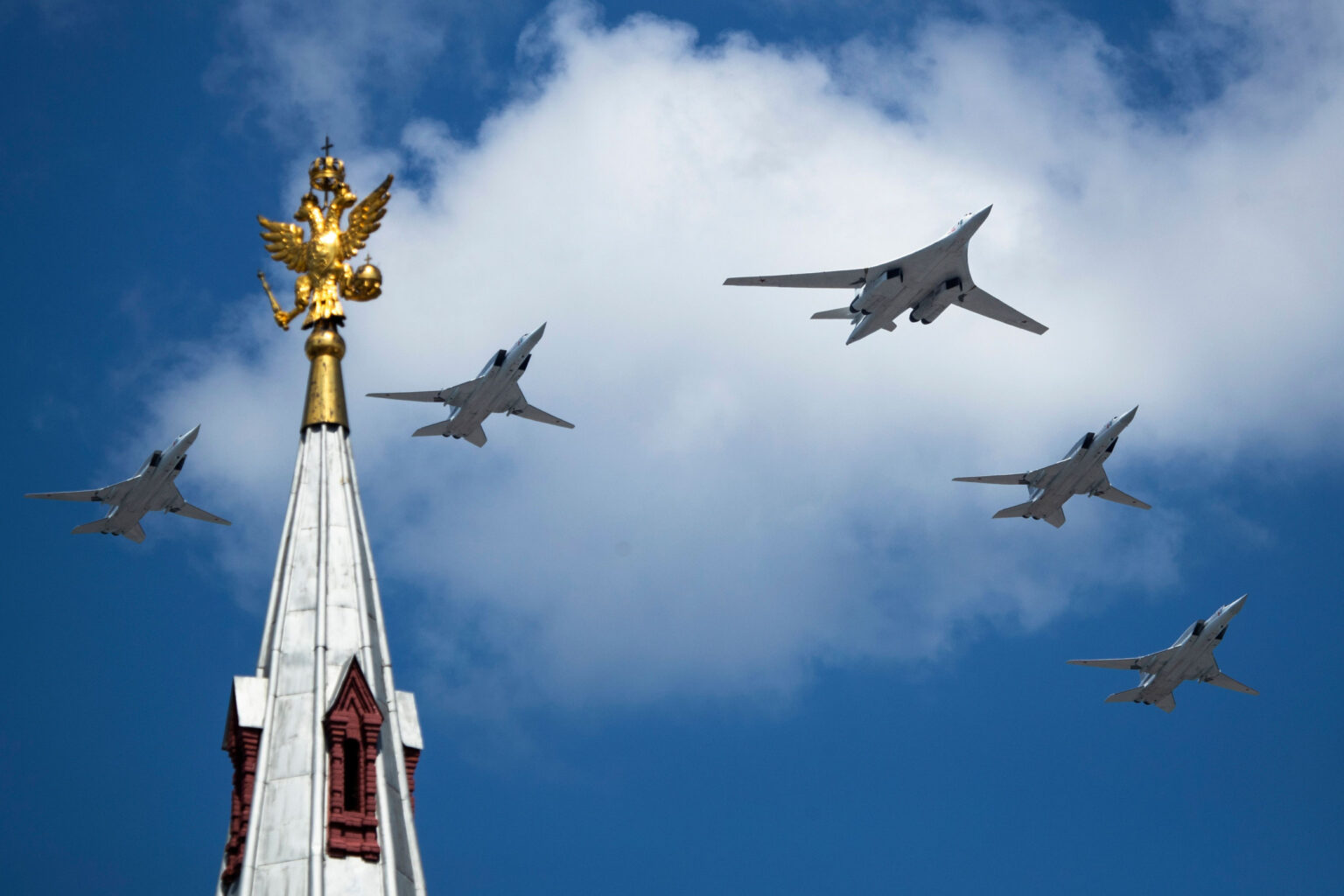 A Tupolev Tu-160 and Tu-22M3 military aircraft