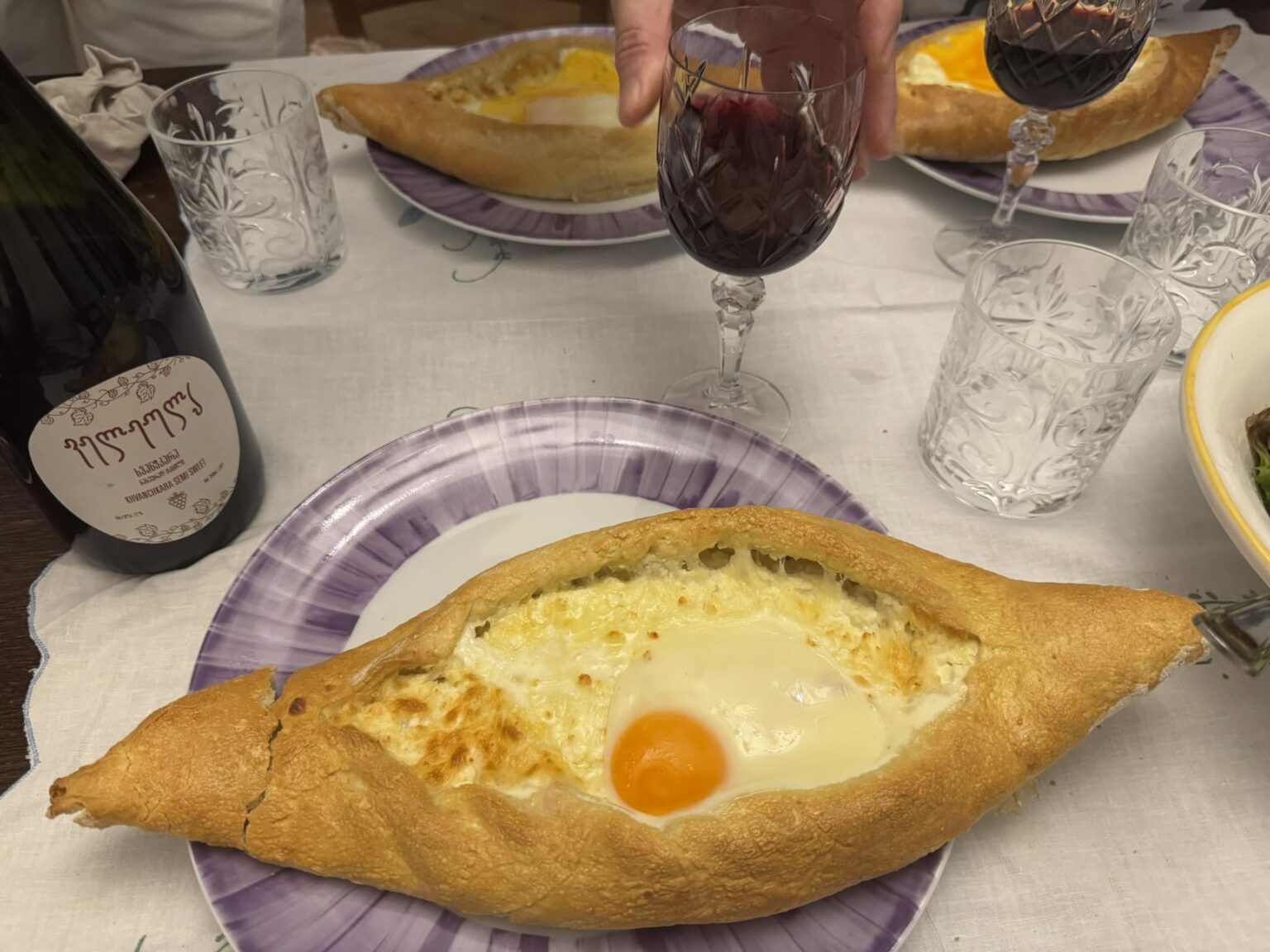 My sister made 3 Acharuli khachapuri's for the first time on mothers day (UK)