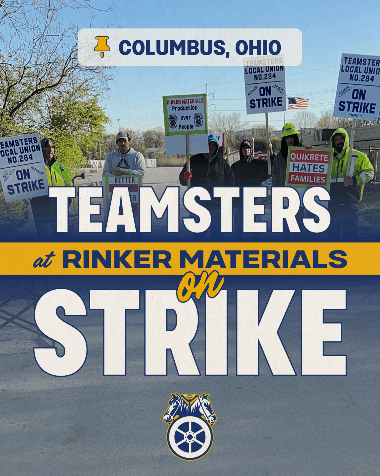 Teamsters Strike Rinker Materials Over Health Care and Pay 20250423-LU284-Rinker_v1