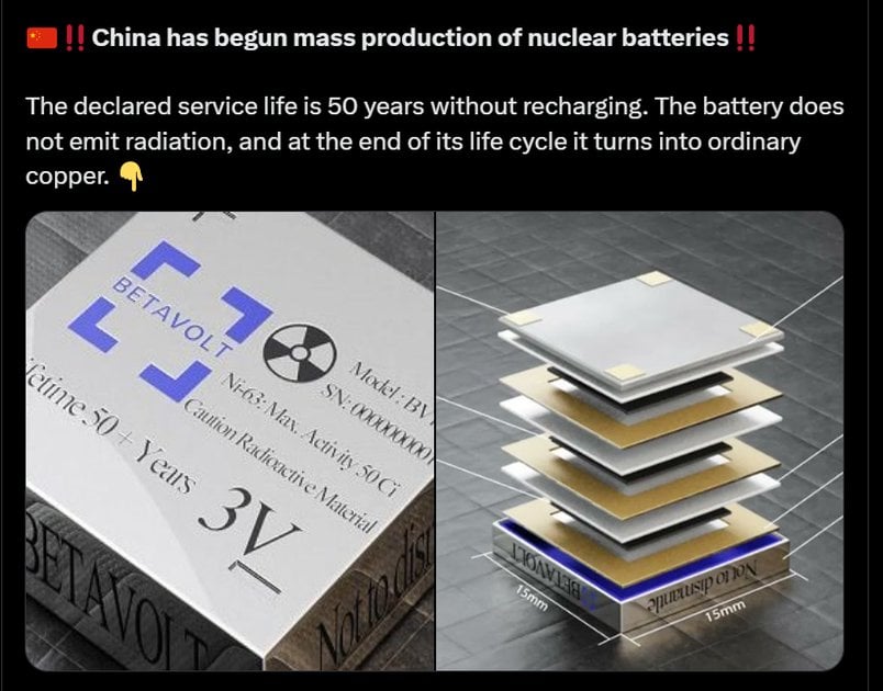 China's Nuclear Battery Breakthrough: A 50-Year Power Source That Becomes Copper?