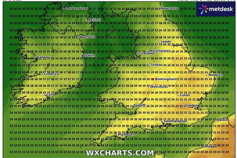 England could be hotter than Spain in the coming days