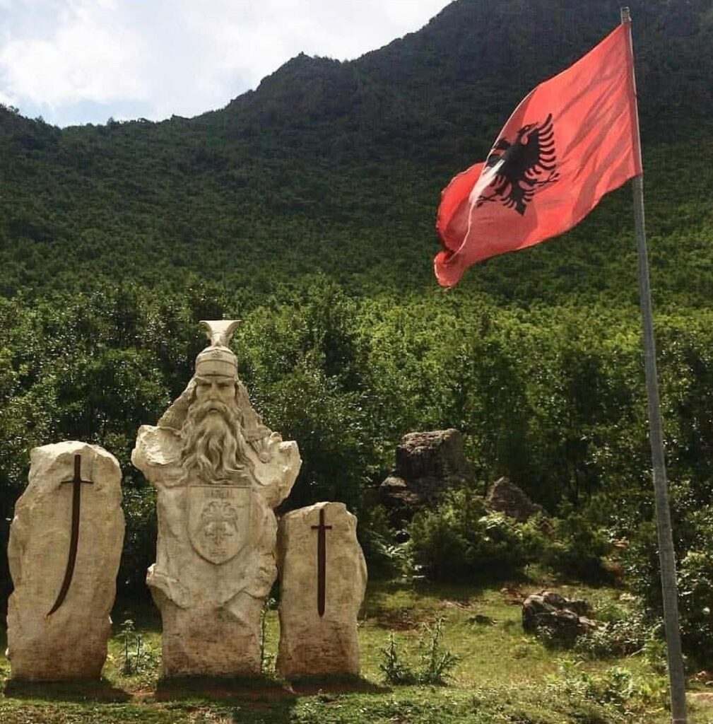 Monument in Debar dedicated to Skanderbeg and the Battle of Vajkal Where Skanderbeg Defeated Ballaban Pasha. Ballaban Wauld Meet His End Against Skanderbeg at the Siege of Kruja.