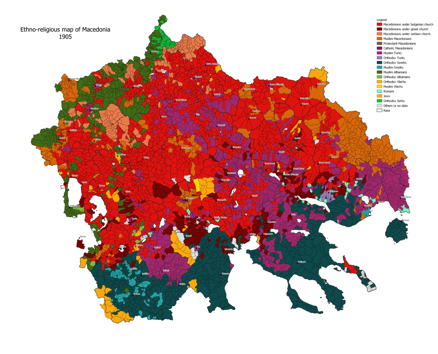 Ethno-Rligious Map of Macedonia 1905. Interesting map. To see where we Macedonians lived. :)
