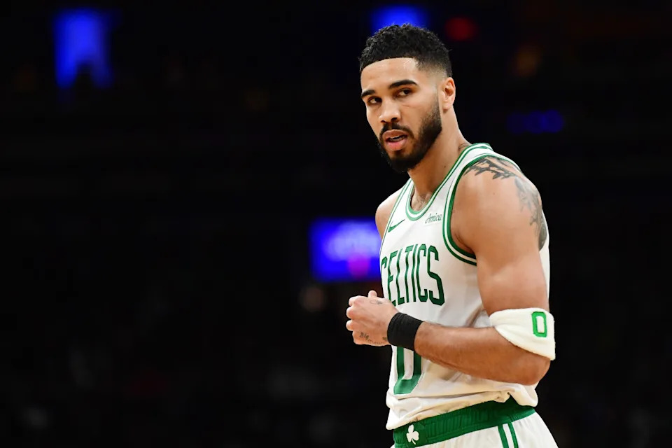 Boston Celtics forward Jayson Tatum (0)© Bob DeChiara-Imagn Images