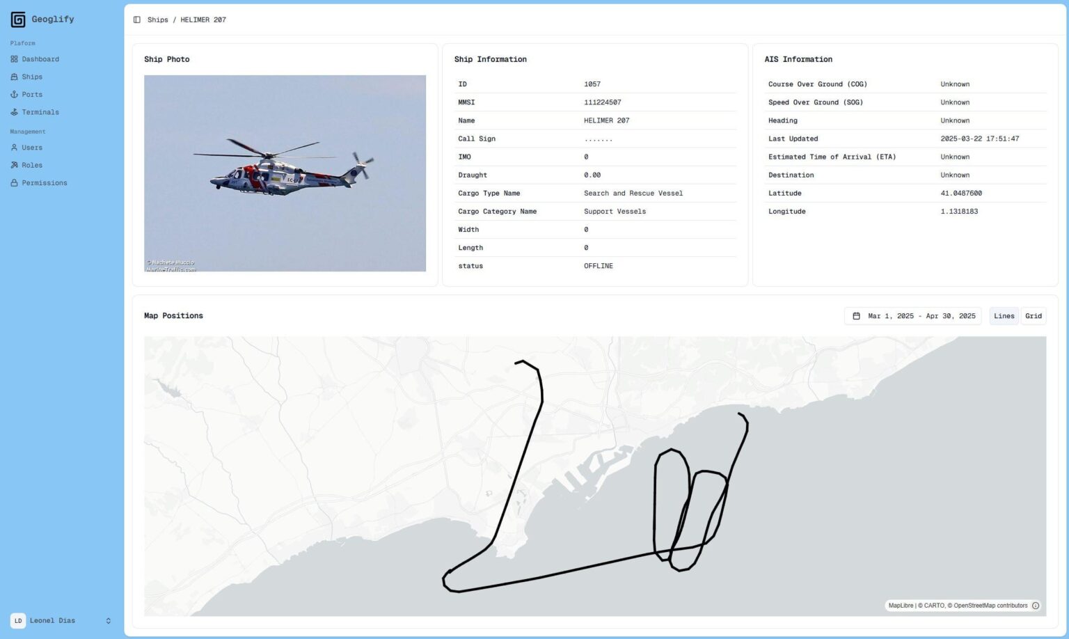 [OC] When AIS data shows you something you didn’t expect: a helicopter
