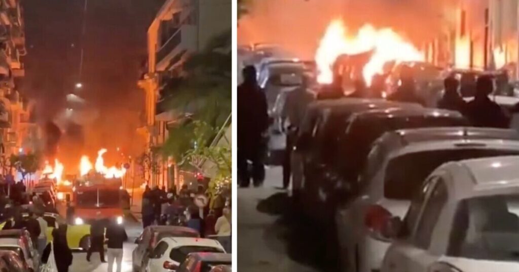 Chaos in Greece as armed mob petrol bomb cars in Athens | World | News