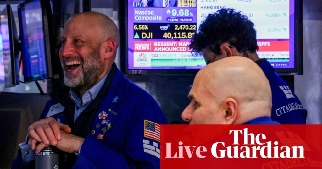 Trump tariff pause sends markets soaring, with S&P 500 seeing one of biggest days since second world war – business live | Trump tariffs Trump tariff pause sends markets soaring, with S&P 500 seeing one of biggest days since second world war – business live | Trump tariffs