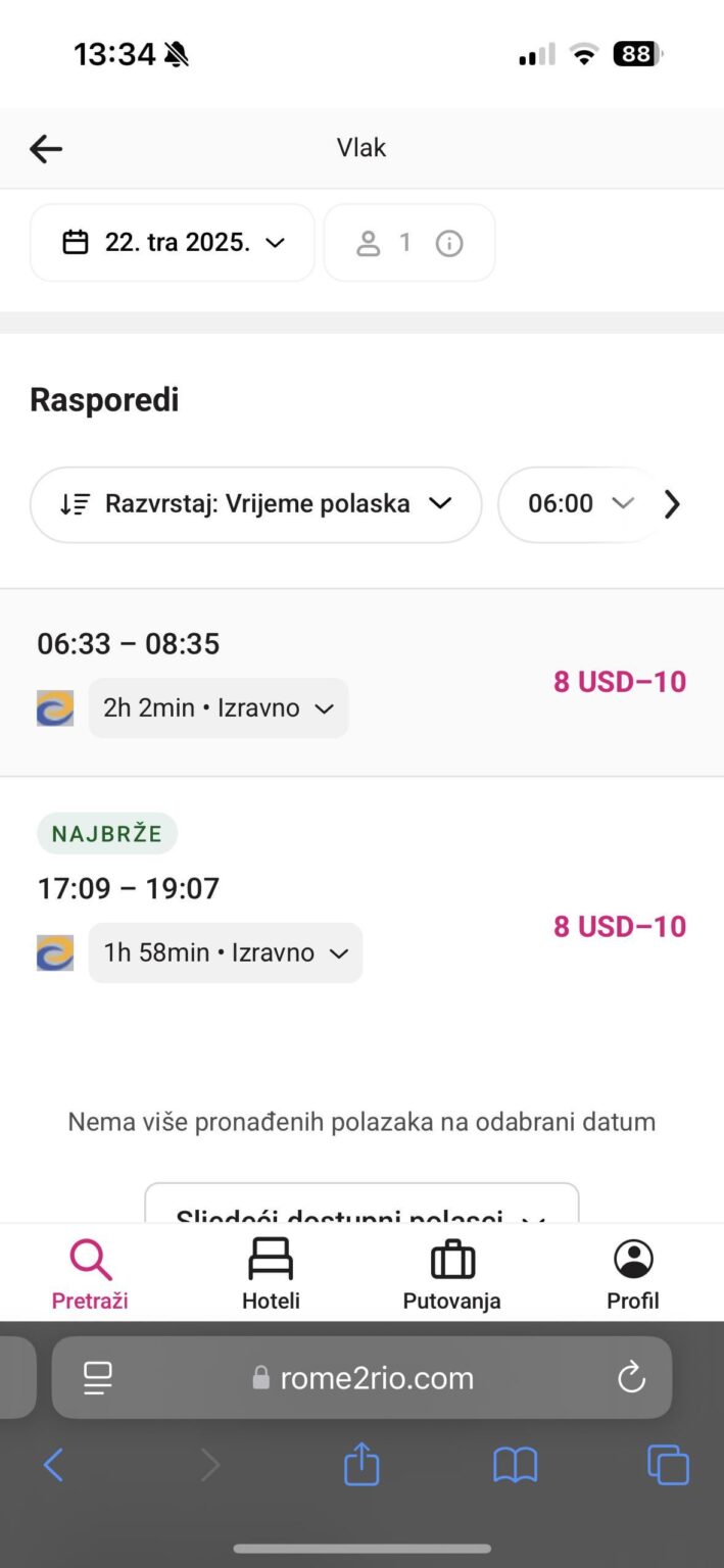 Is stupid that there is only one train from Mostar and Sarajevo