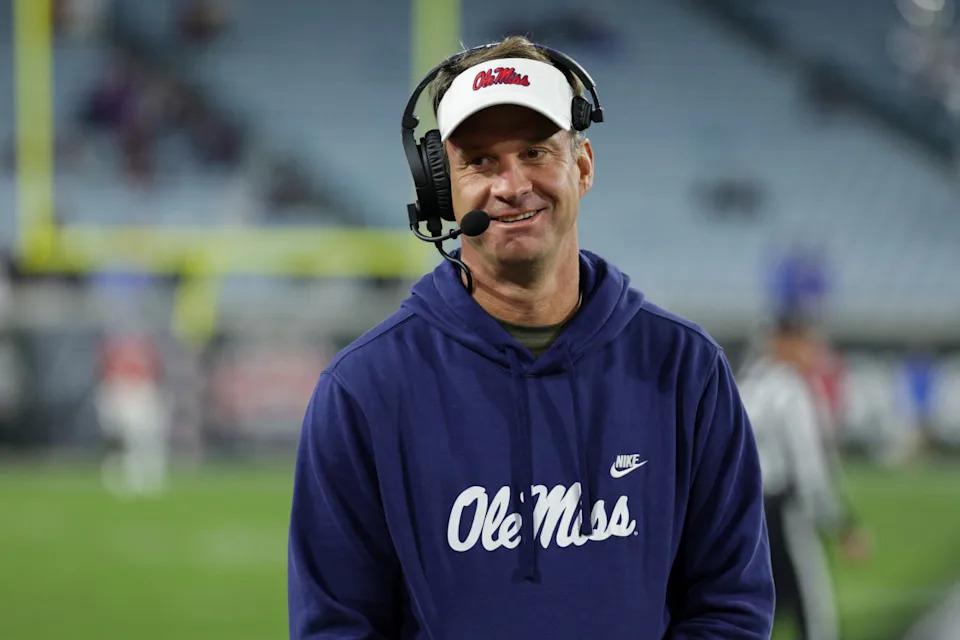 Ole Miss HC Lane Kiffin.Nathan Ray Seebeck-Imagn Images