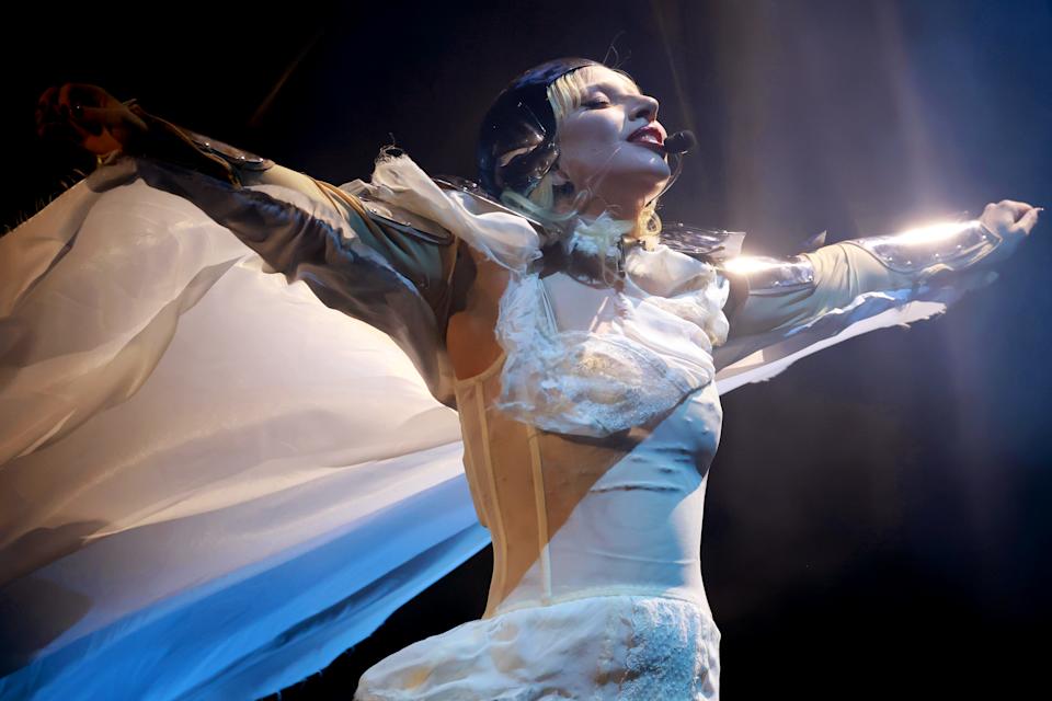 Lady Gaga performs at Coachella on April 11. (Kevin Mazur/Getty Images for Coachella)