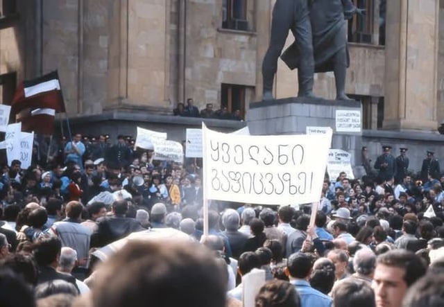April 9th is the day of tragedy and a holy day. 36 years ago today russian troops brutally dispersed peaceful demonstration of Georgians resulting in death of 21 people, in 1991 the same day restoration of independence was declared by first president Zviad Gamsakhurdia.