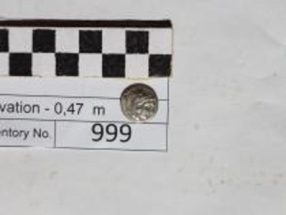 The coin, unearthed in 2023, was minted at the Miletus mint in present-day Turkey between 325-323 BCE. Credit: Cal Poly Humboldt