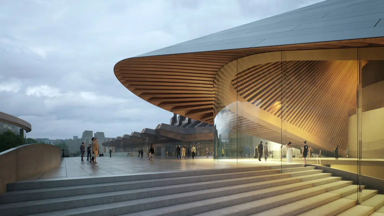 Exterior Rendering of Opera & Ballet Theatre of Kosovo by BIG