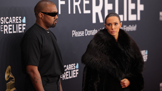 File photo of Kanye West and Bianca Censori at the red carpet during the 67th Annual Grammy Awards.(REUTERS)