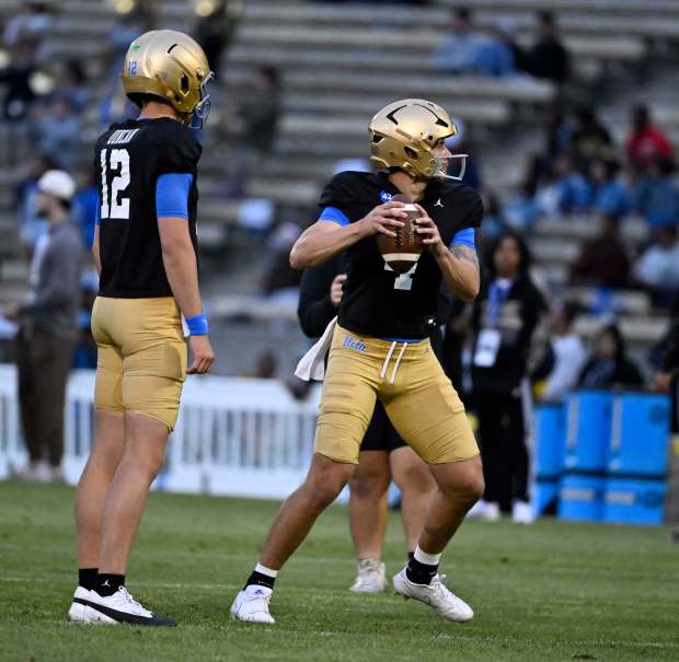 Quarterback Joey Aguilar #4 of the UCLA Bruins during UCLA...