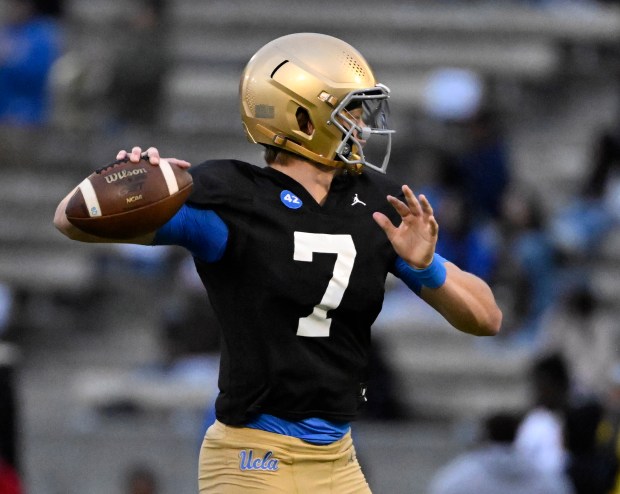 Quarterback Mikey Matthews #7 of the UCLA Bruins during UCLA...