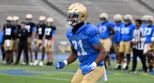 Ezavier Staples of the UCLA Bruins during UCLA football Friday...