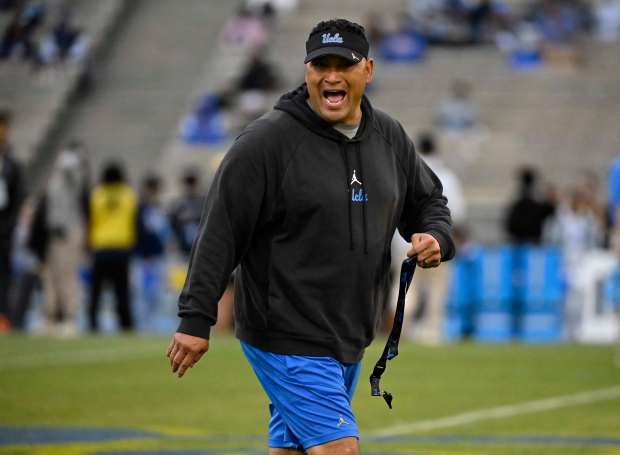 Defensive coordinator Ikaika Malloe of the UCLA Bruins during UCLA...