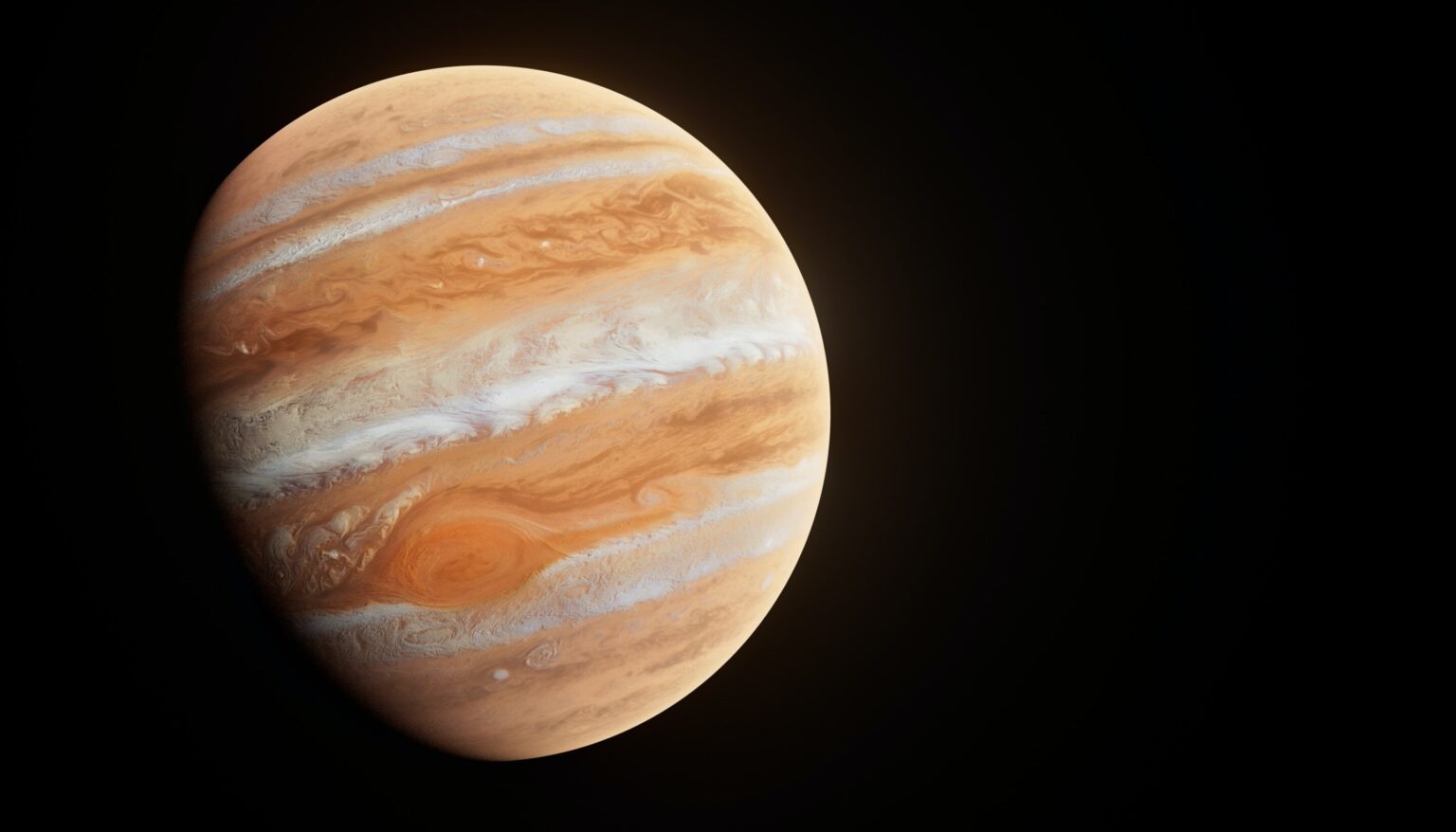 Solar wind compresses Jupiter's magnetosphere, creating a hot region spanning half the planet's circumference