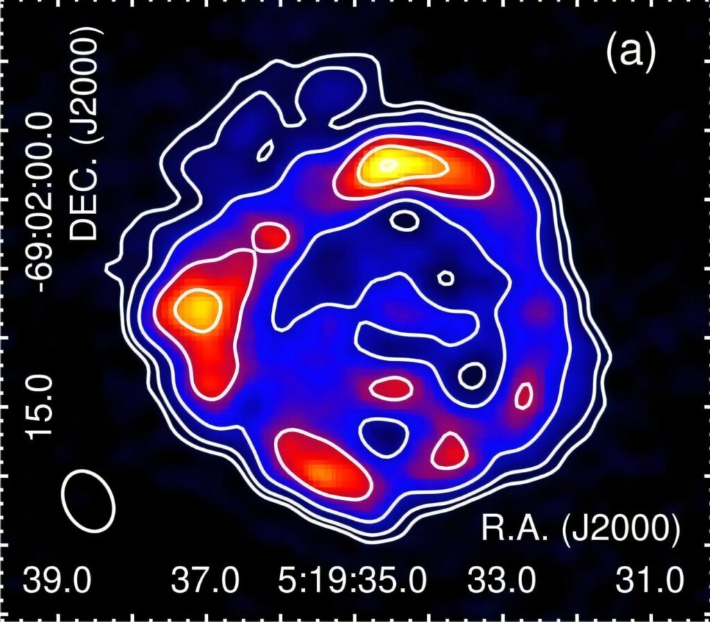 Properties of supernova remnant in nearby galaxy explored in radio continuum study