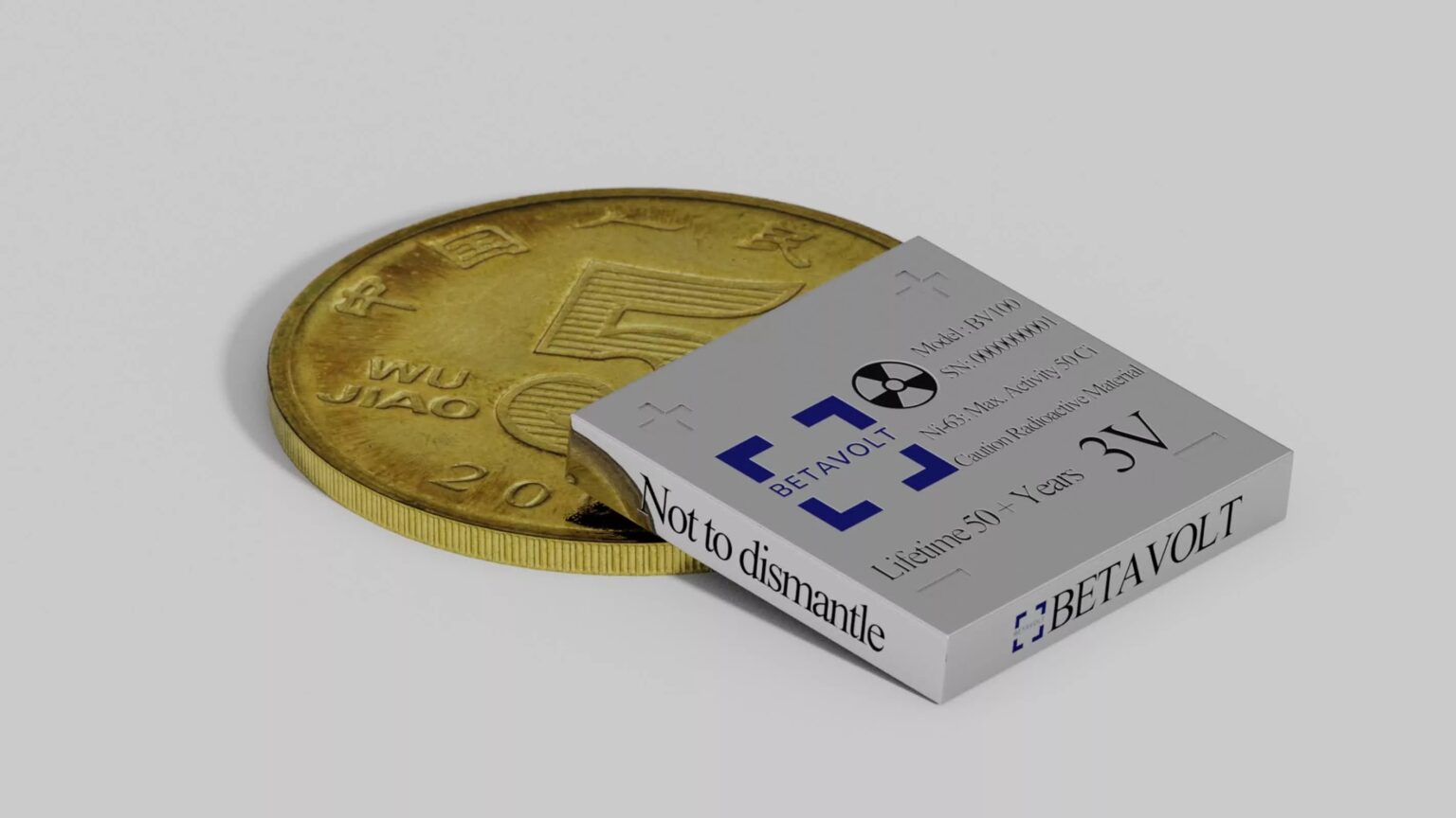 Coin-sized nuclear 3V battery with 50-year lifespan enters mass production