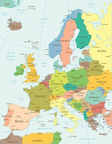 Maps of Europe where do you buy? Online / 01