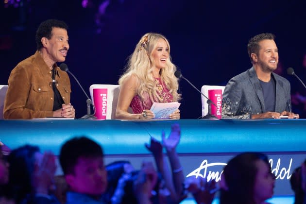 Lionel Richie, Carrie Underwood, and Luke Bryan on 'American Idol.'  - Credit: Courtesy of Disney