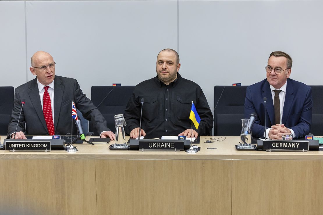 The defense ministers of the United Kingdom, Ukraine and Germany speak at Friday's Ukraine Defense Contact Group meeting at NATO headquarters in Brussels, which US Defense Secretary Pete Hegseth is only attending virtually.