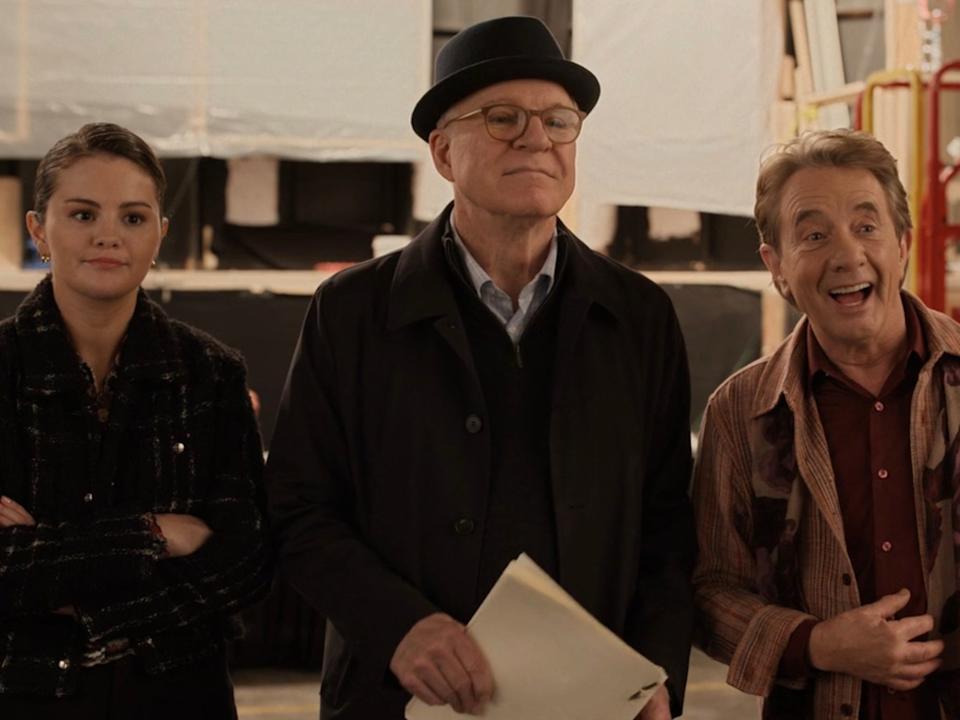 Selena Gomez, Steve Martin, and Martin Short in the season four finale of "Only Murders in the Building."