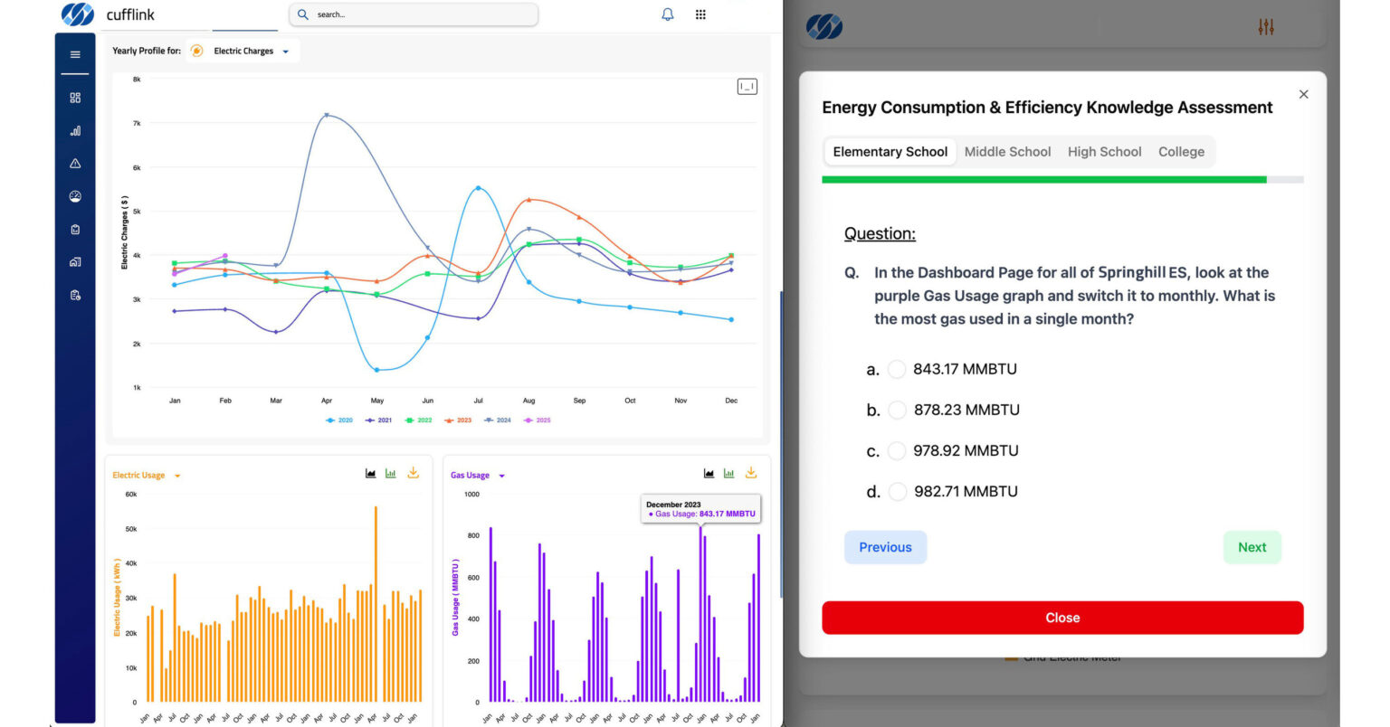 Students Engage with Their Schools' Energy Data in Cufflink Quizzes