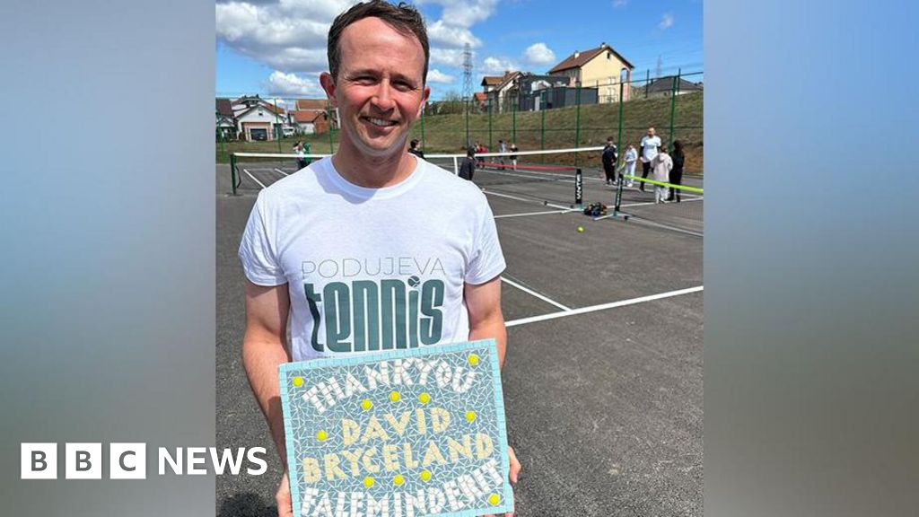 Altrincham tennis coach fundraiser serves up court in Kosovo