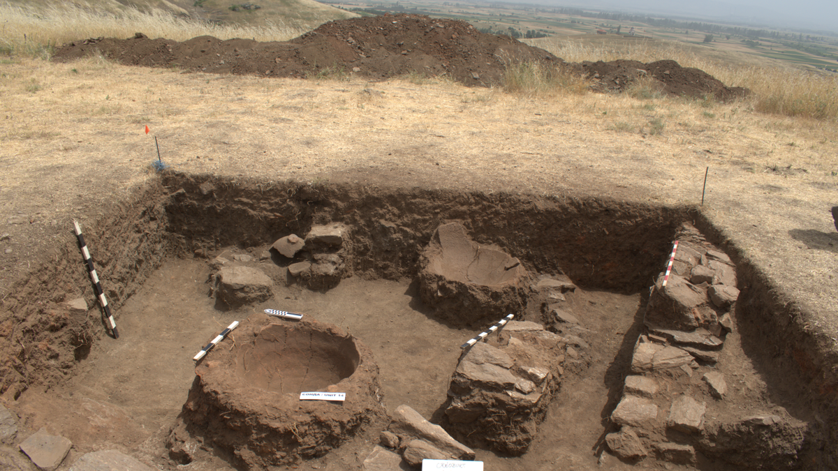 Aerial of excavation site