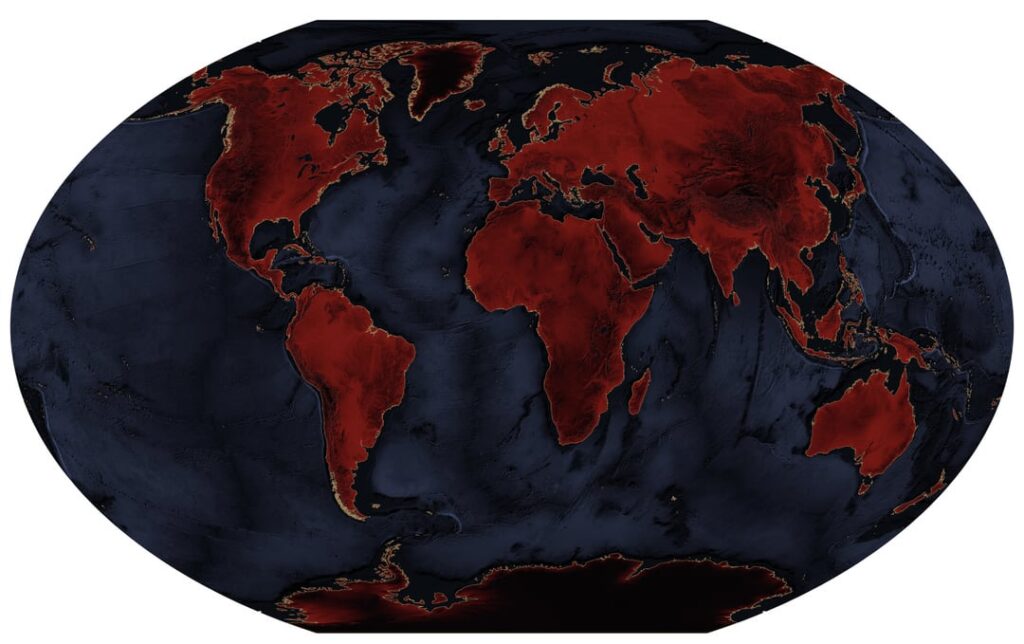world map: an art project made in QGIS