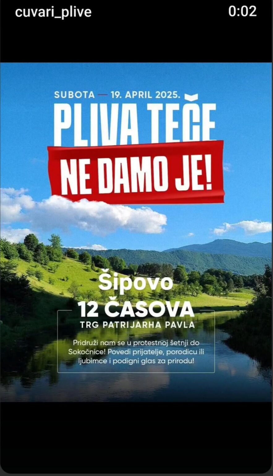 Saturday protest walk in a pipe for the conservation of PLIVA.