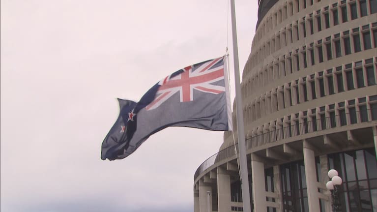 Flags are flying at half mast for the death of Pope Francis.
