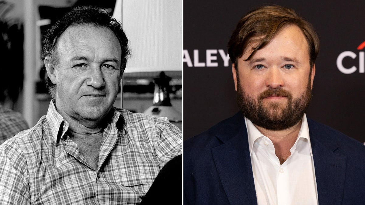 a split image of Gene Hackman and Haley Joel Osment