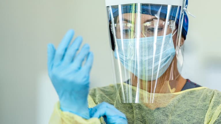 Health worker wearing PPE for Covid-19 (file picture).