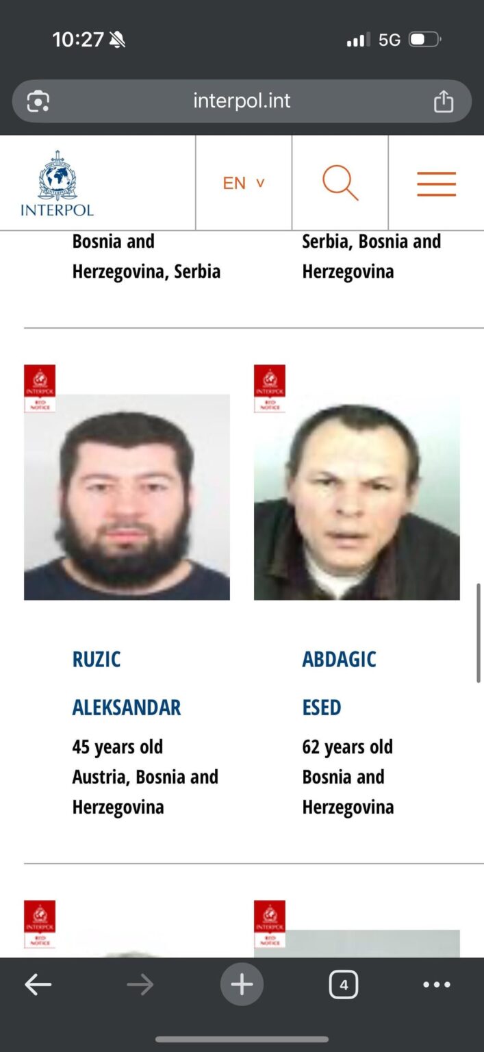 Here are some interesting things. Interpol’s pages of the requested people by BiH. A total of 76 people. Here are some interesting things. Interpol's pages of the requested people by BiH. A total of 76 people.