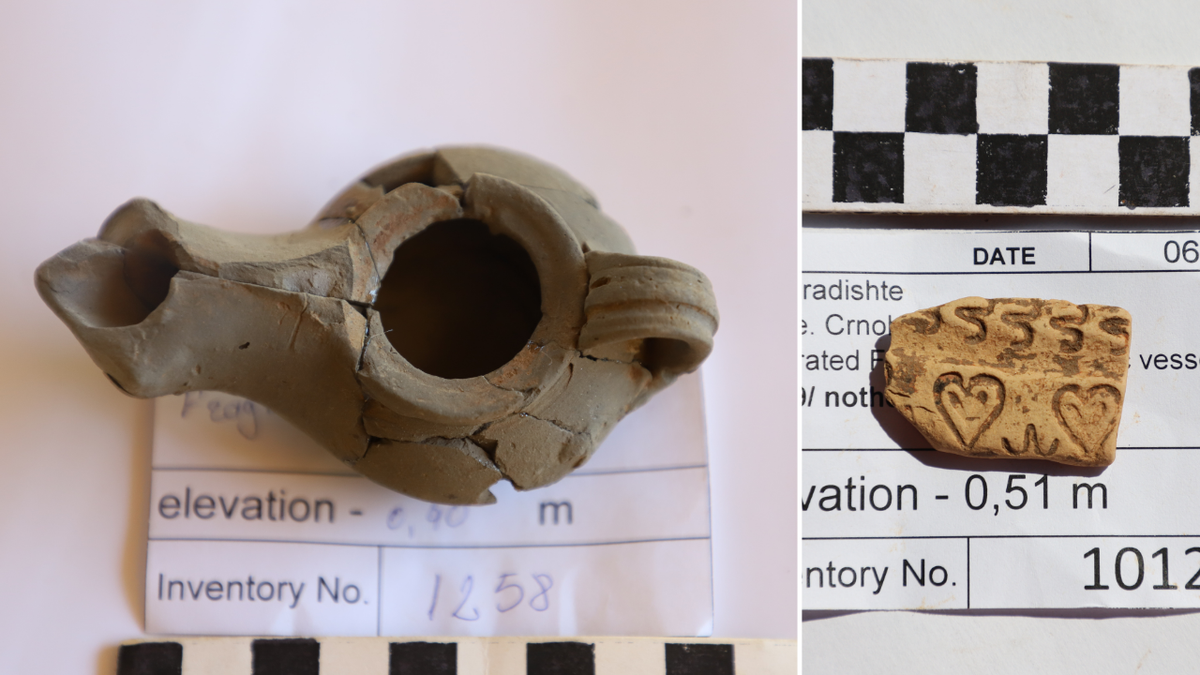 Heart motif on object and oil lamp